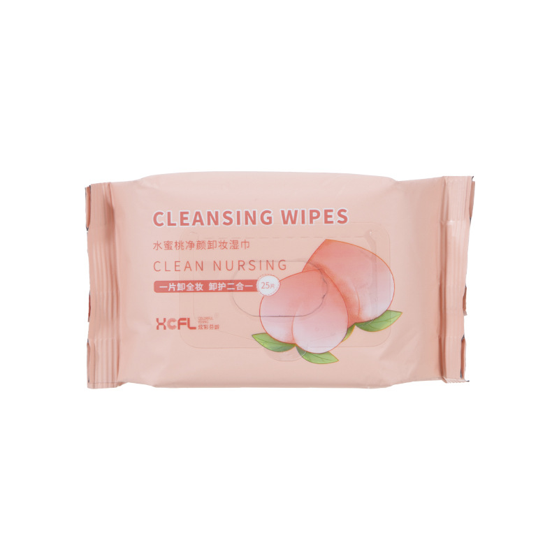 Peach Cleansing Makeup Remover Wipes Facial Makeup Remover Wipes