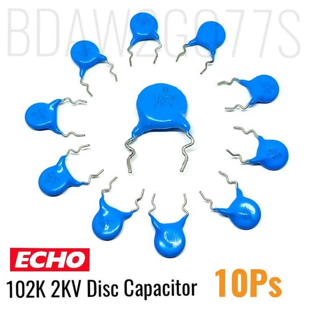 10pcs- 102K 2KV High Voltage Disc Ceramic Capacitor Through Hole