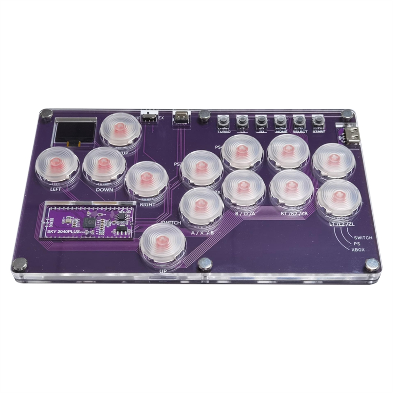 Fight Stick Arcade Joystick Hot-Swap Encoder Controller Xinput/Dinput Mini Hitbox Console for PC/NS Switch/PS3/PS4 Durable Easy Install Easy to Use. 