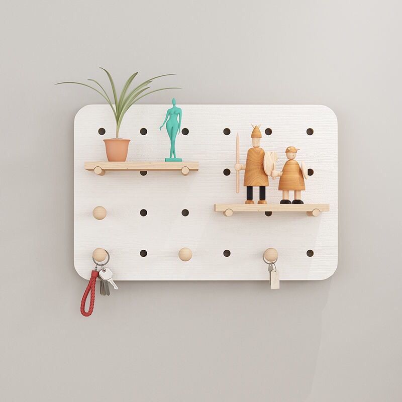 Nordic Wire-Wrap Board Meter Box Decorative Painting Punch-Free Electric Box Cover Storage Rack Solid Wood Shielding Box Decorative Shelf. 