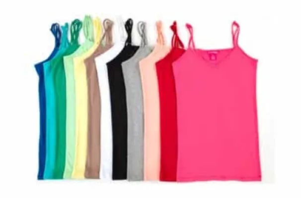 Women's Camisole Slip Cotton Multicolor Pack of 5 Adjustable Slip with  Elastic