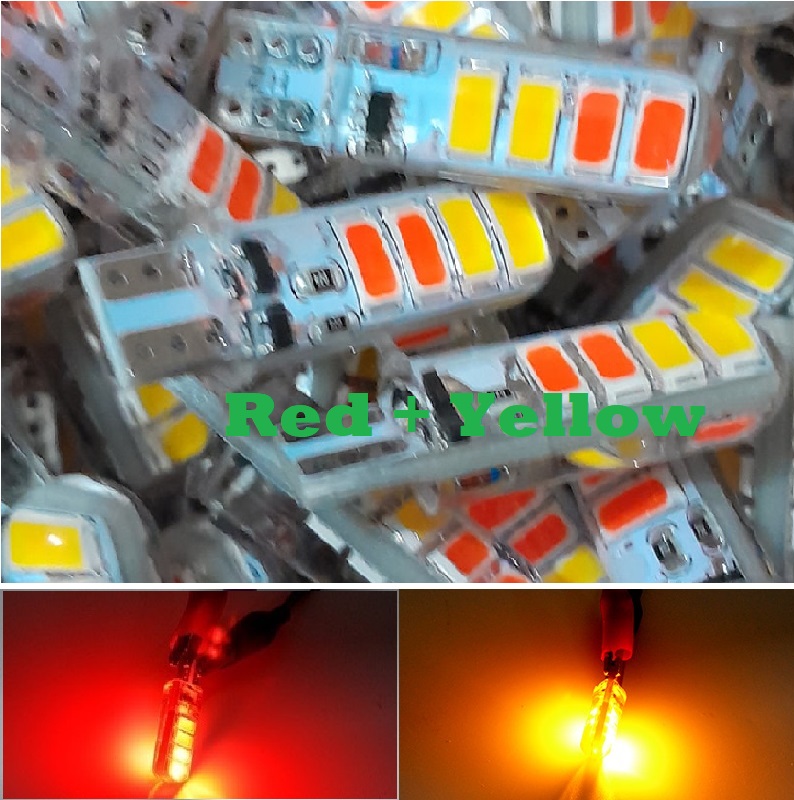 T10 5630 8smd Two Color Strobe Flash Silicone Led