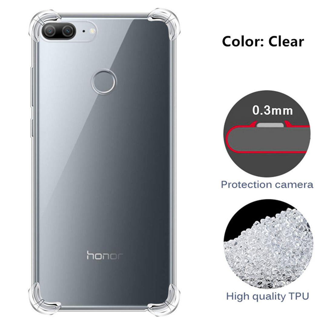Huawei Honor 9 Lite Transparent Soft Silicone TPU Back Cover Clear 360º Anti Shock Protective Buffer Phone Casing