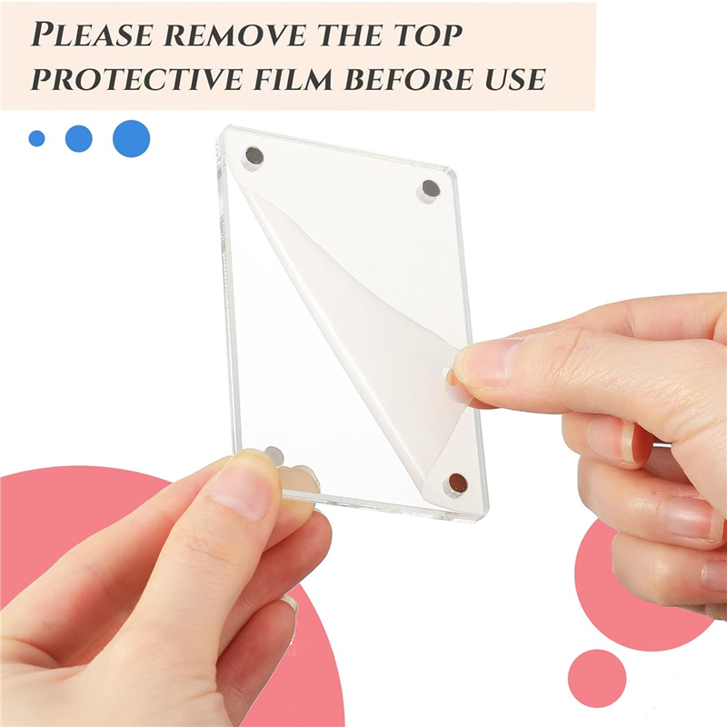 15 Pieces Mini Double Sided Refrigerator Magnet Picture Frame Clear Frameless Display Frame. 