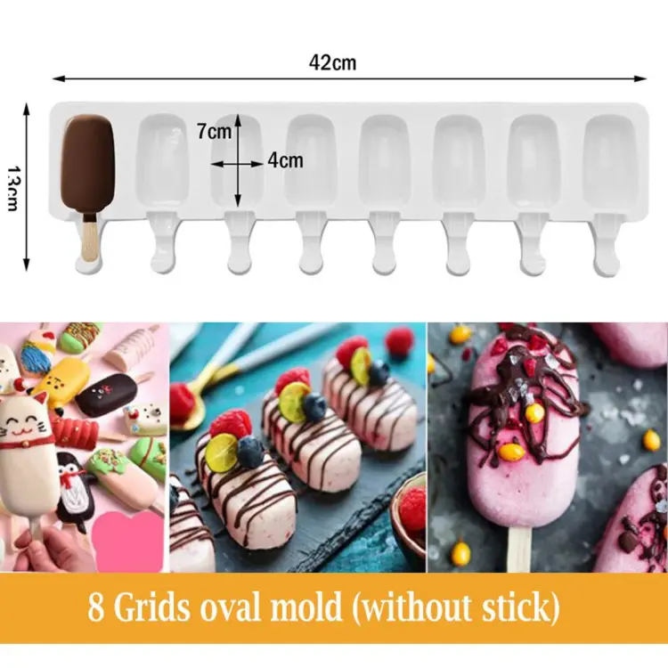 4/8 Cell Magnum Silicone Mold Silicone Ice Cream Mold Popsicle Molds DIY Ice  Cream Mould