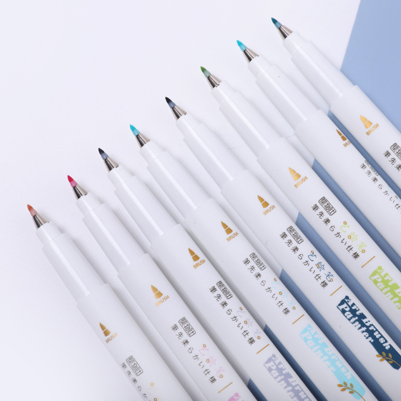 4pcs Soft Tip Art Brush Painter Pens Set Four Season Color Highlighter Marker Pen for Drawing Calligraphy Diary School A6278.