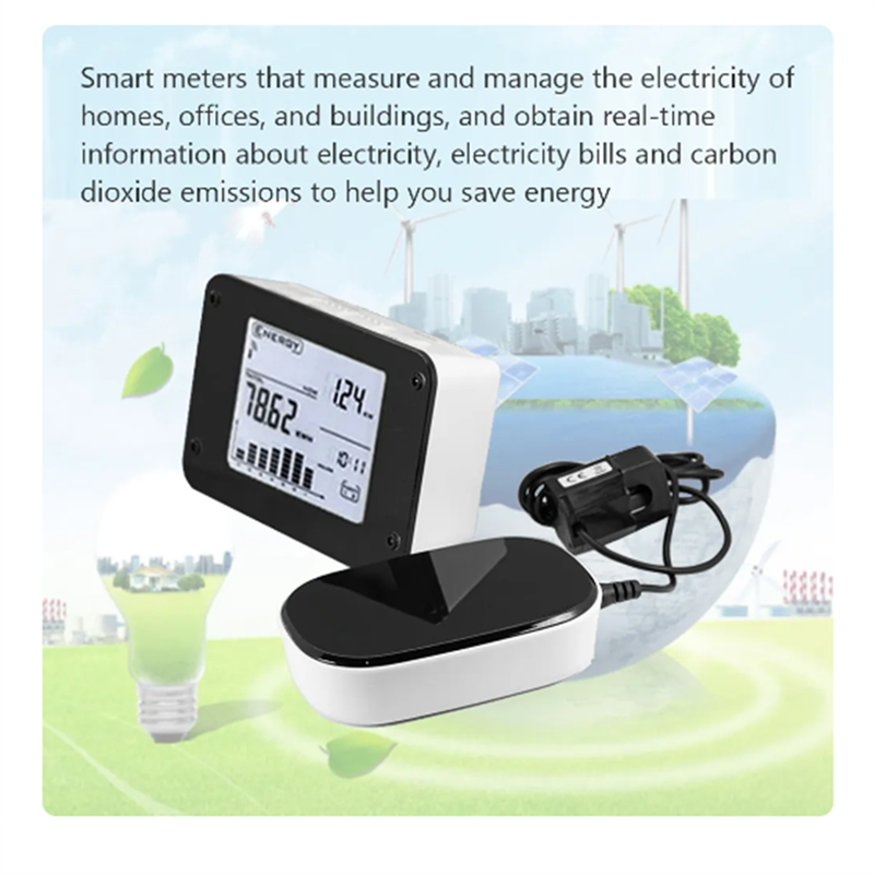 Wireless Electricity Monitor To Track Energy Usage In Real Time For Single Or Three Phase Power Meter Easy To Use White+Black. 