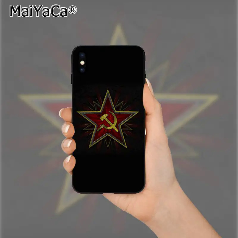 【Emotion HENG】Maeyaca Soviet Union USSR flag TPU soft silicone phone case cover for iPhone 8 7 6 6s Plus X XS Max 5 5S se XR 11 11pro Max. 