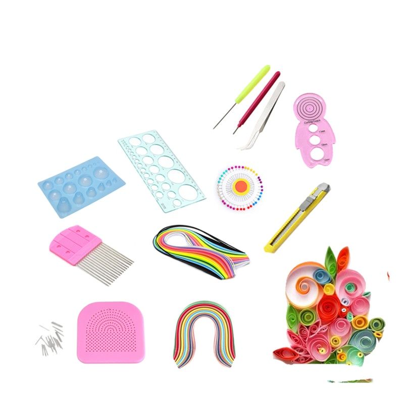 Handmade Craft quill tools Epoxy bottles Quilling Paper 3mm/ 5mm width 39cm Strips Paper Quilling Craft DIY Decoration Amour zii. 