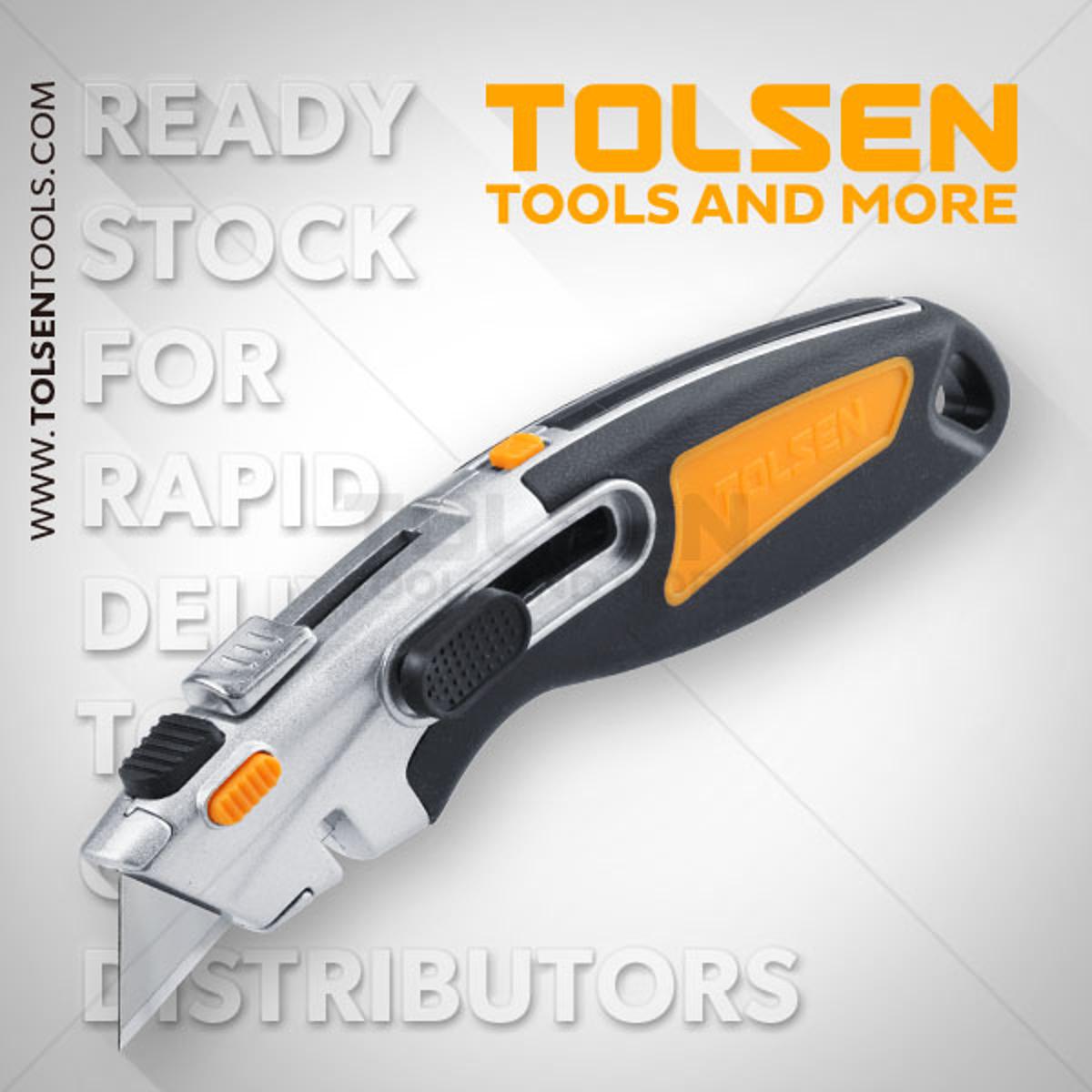 TOLSEN Utility Cutter Dual Function w/ Auto Lock and Retractable (SK2) Model: 30019