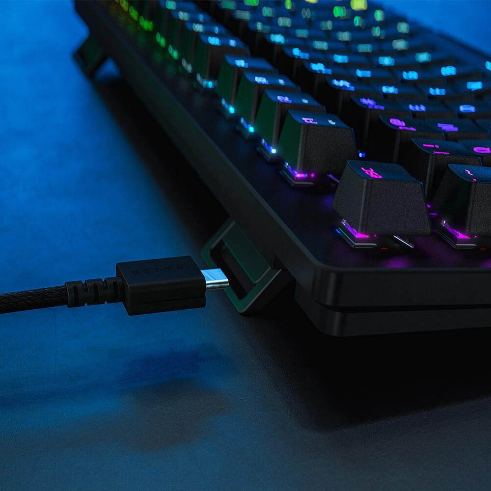Razer Huntsman Tournament Edition Mechanical Keyboard Linear Optical Switch Gaming 87 Keys RGB Backlight Wired Keyboard Black. 