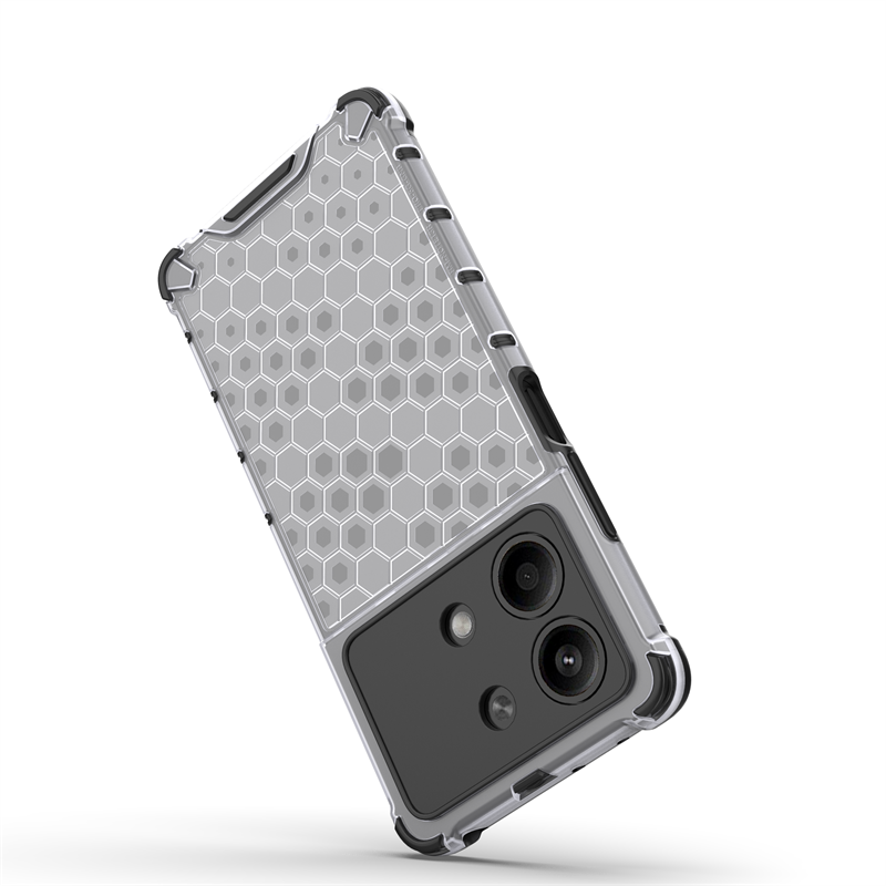 Case For Xiaomi Poco X6 Neo 5G Transparent Honeycomb , [Anti-Scratch Hard PC Back Back + Soft TPU Bumper]  Shockproof Cover Xiaomi Poco X6 Neo 5G. 