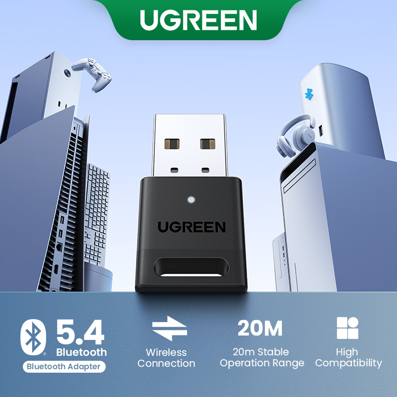 UGREEN USB Bluetooth Adapter BT 5.4 Bluetooth Dongle Receiver Support Windows 11 10 8.1 Plug and Play for PC Laptop Mouse Keyboard
