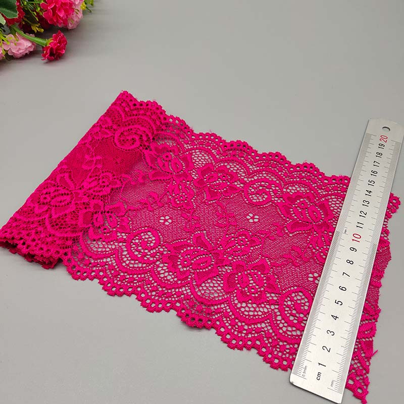 New 1Yard Flower Pattern 15CM Wide Elastic Lace Fabric Ribbon Lace Trim Ribbon Diy Craft Fabric Width African Fabrics Stretch. 