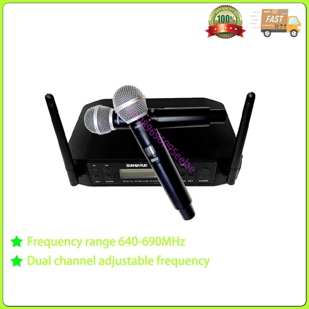 Shure GLXD4 SM58 Wireless 2 Handheld Microphone UHF Dynamic Professional Party Stage Karaoke Microphone 640-690MHz Wireless Mic. 