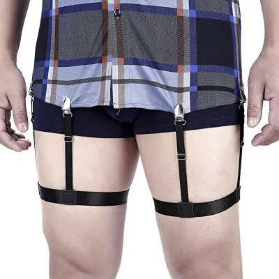SAYFUT Shirt Stays Garter Suspenders for Men,Shirt Holder Straps Non-slip  Locking Clamps Non Slip Clips Perfect Sock Garters 
