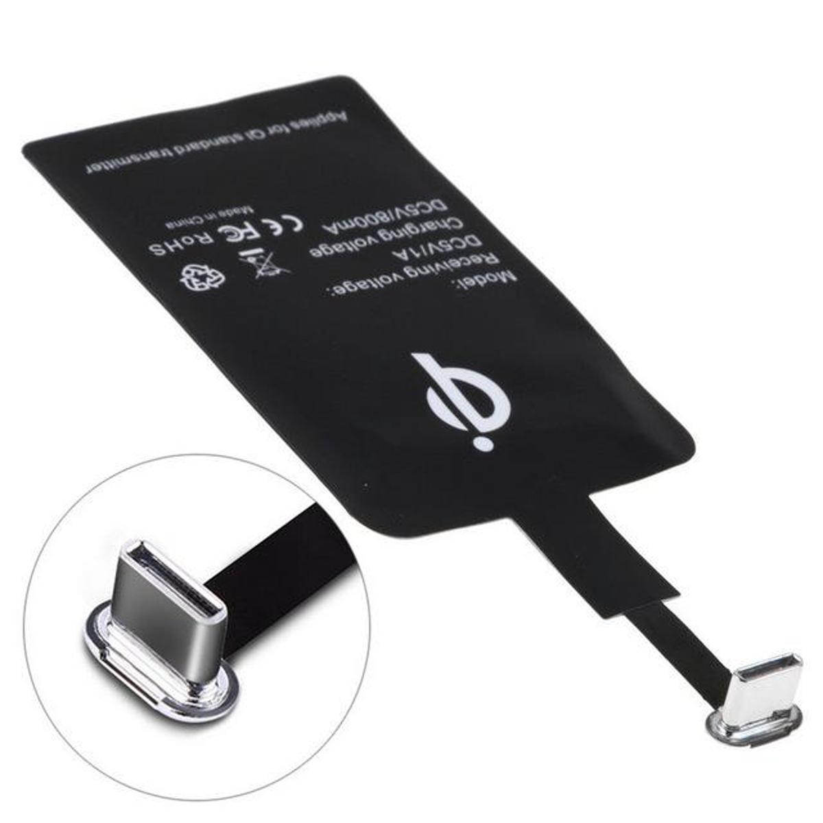 Universal Qi Standard Wireless Charging Receiver - Type C Charging Receiver