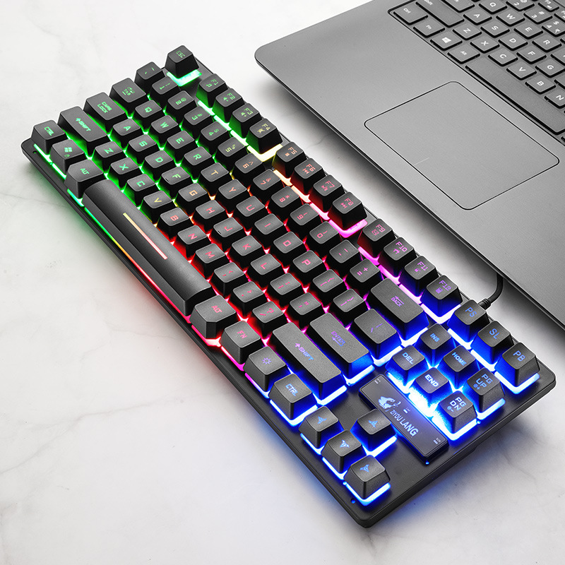 Game Mechanical Keyboard 87 Keys RGB Backlit LED. 