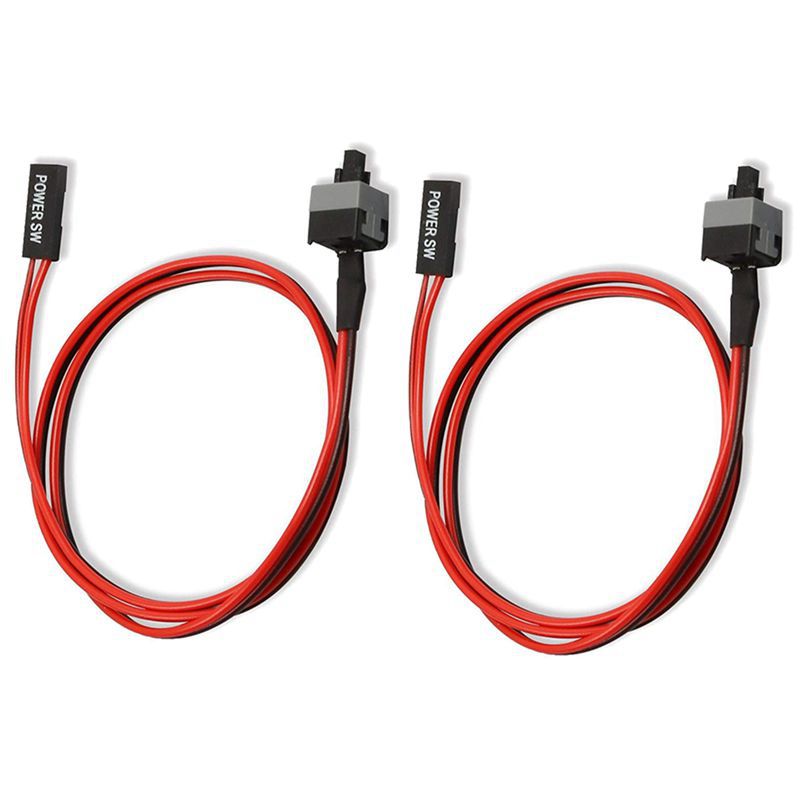 2 Pack 2 Pin SW PC Power Cable on/off Push Button ATX Computer Switch Wire 45cm. 