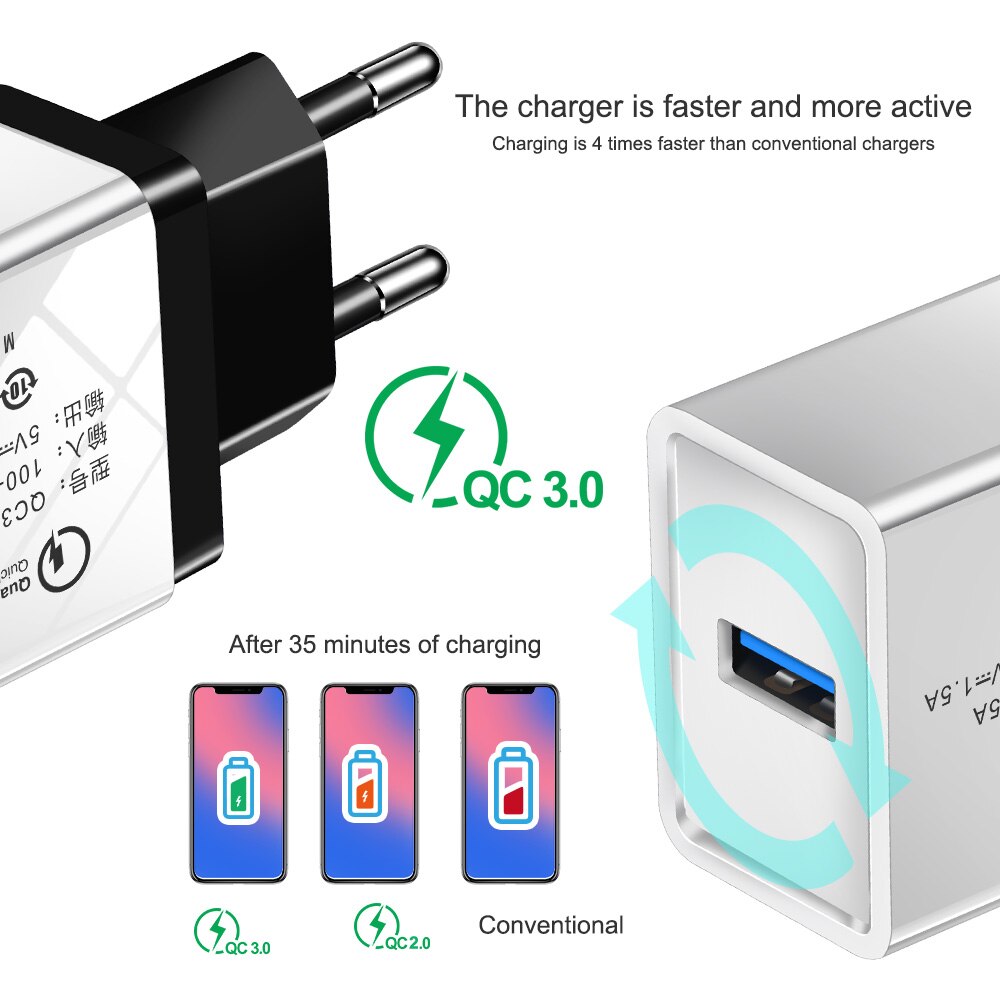 【happy one】Quick 3.0 Fast USB Charger For Motorola One Vision G7 Power E6 G5s G5 E4 C Plus Z4 Z3 Z2 Play QC 3.0 Phone Charger. 