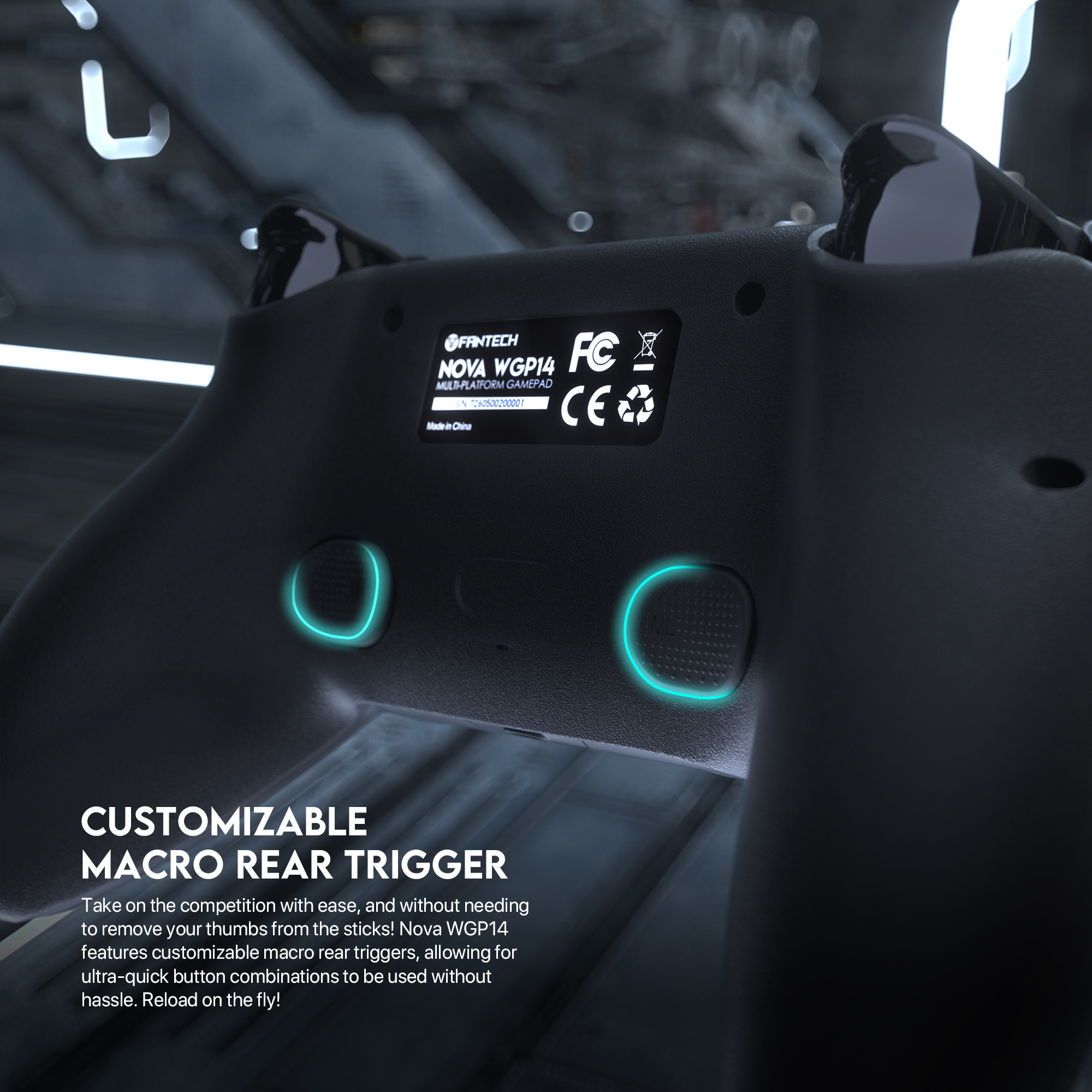 FANTECH WGP14 NOVA Multi-Platform GamePad Anty-Drift Hall Effect Stic Customizable Macro Rear Triggers Motion Sensor Gaming Gamers Controller For PS3, PS4, IOS, Android & Windows 22 buttons.. 
