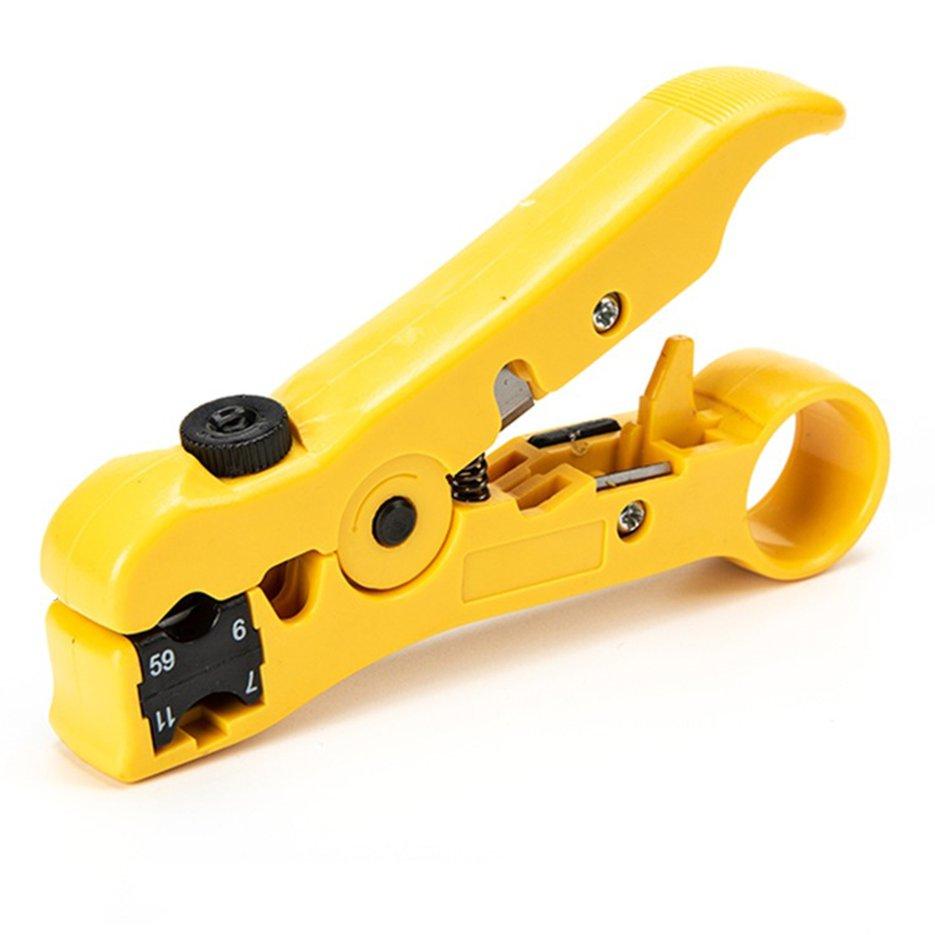 OIMG Universal Network Cable Stripper Cutter Stripping Pliers Tool Flat Or Round Utp Cat5 Cat6 Wire Coax Coaxial Stripping Tool. 
