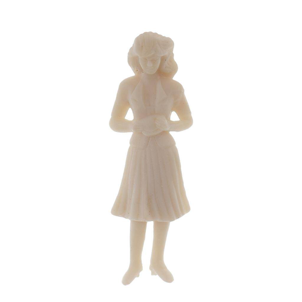 100pcs Unpainted 1:25 Scale Model Standing Figures Train Street Layout ACCS. 