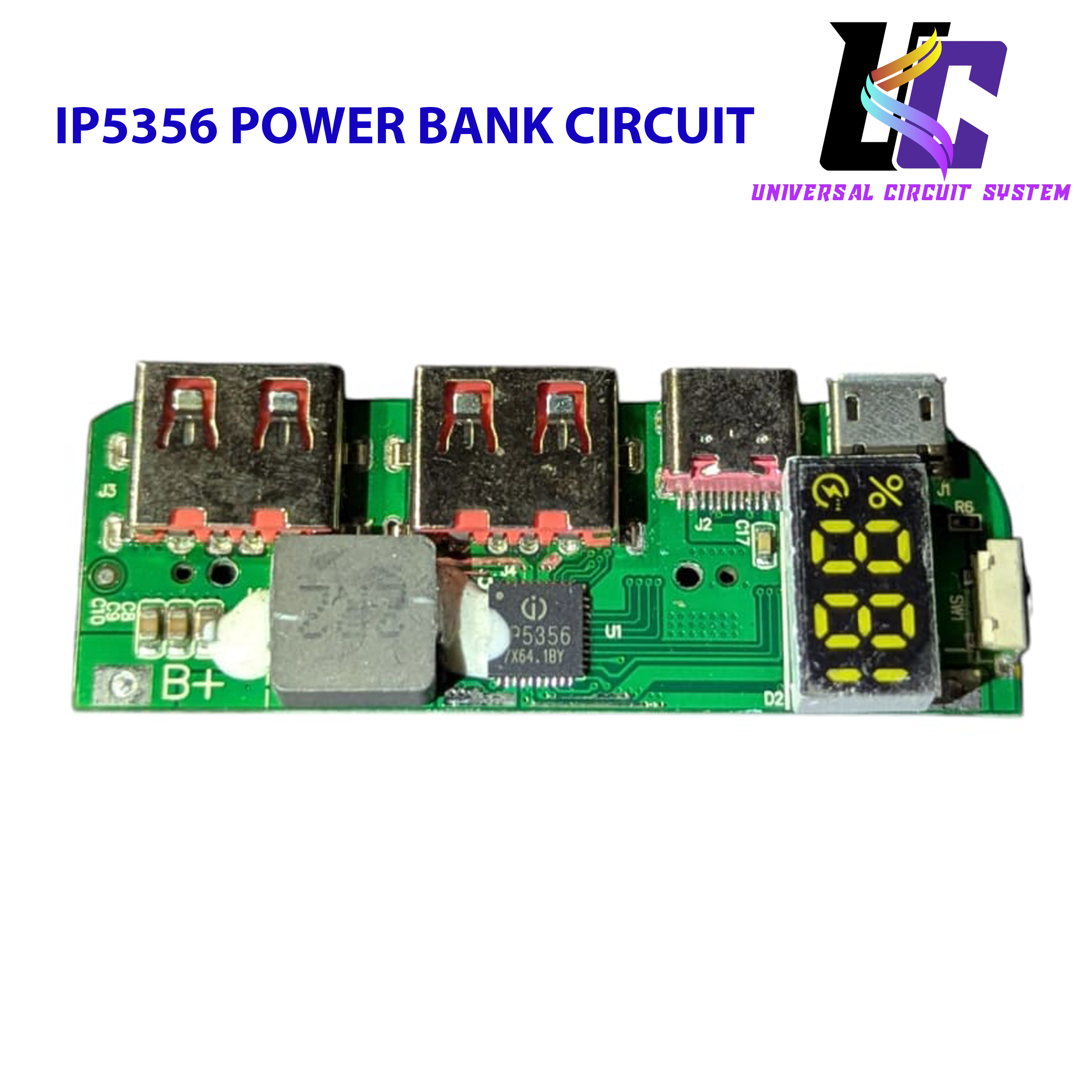 22.5W Fast Charging Bank Module IP5356 TYPE-C Micro USB PD 22.5W ip5356 Fast Charging Power Bank Circuit With Display. 