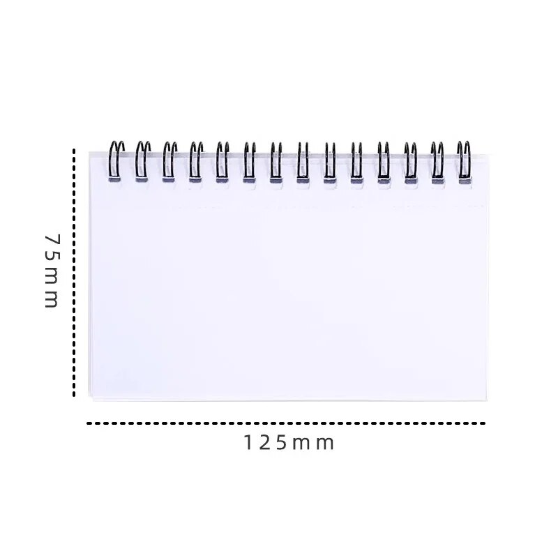 50 Sheets/book Colorful Tearable Spiral Notebook Horizontal Line Minimalist Transparent Cover Memo Pad School Office Writing Pad. 