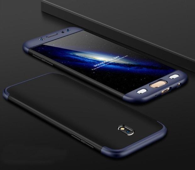 Samsung J7 Pro 360 Degree GKK Phone Back Cover - Black & Blue. 