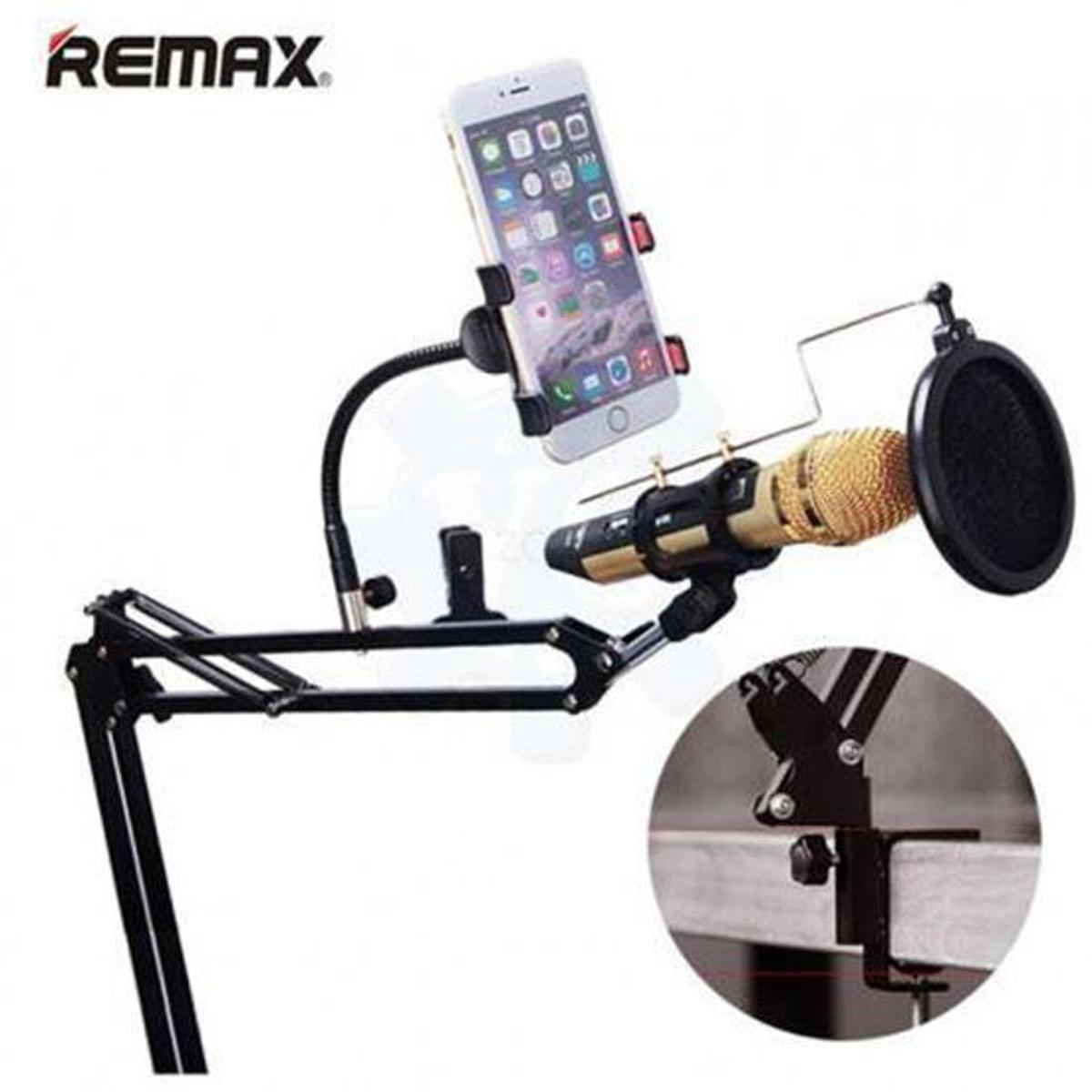 Remax CK100 Mobile Recording Studio Microphone and Smartphone Lazypod Stand  - Black: Buy Online at Best Prices in Bangladesh 