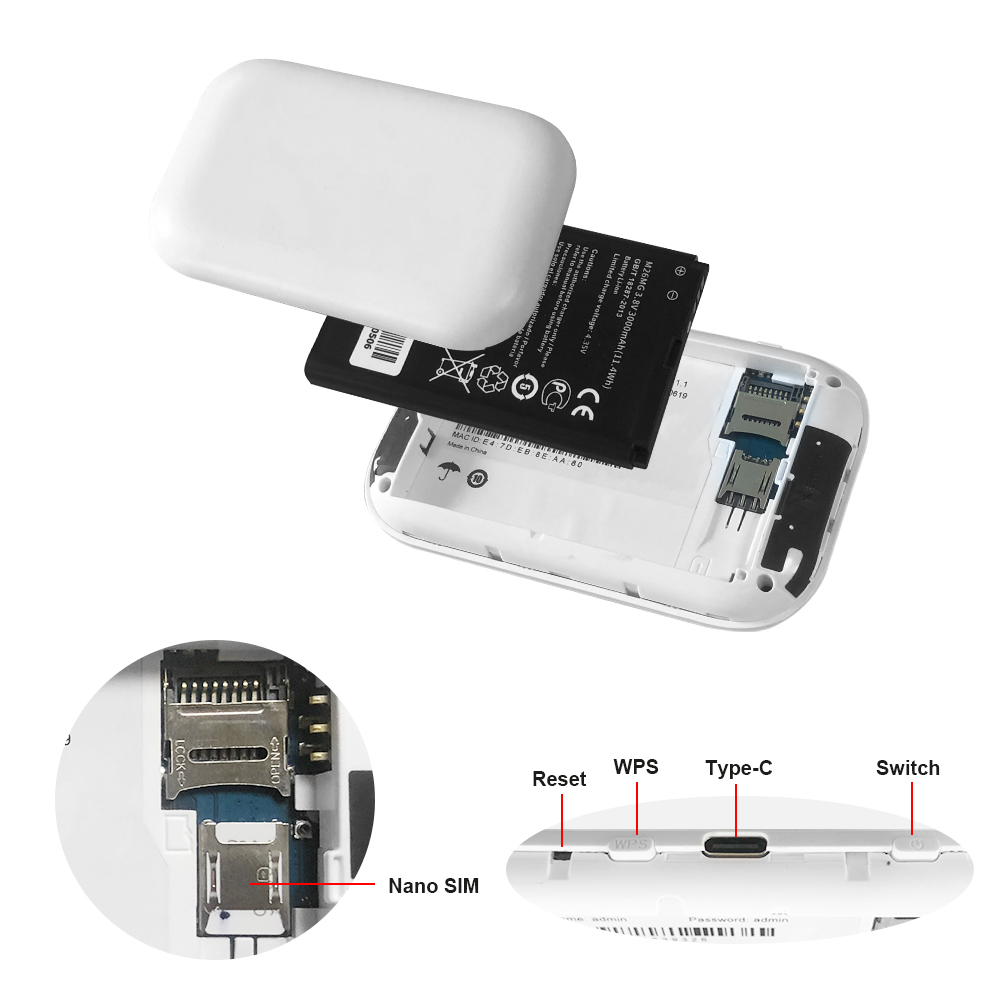 Benton 4G Lte Portable Wifi Router Type C Network Nano Card Unlimited Wireless WPS Dongle Mifi Routers Unlocked Hotspot 150Mbps. 