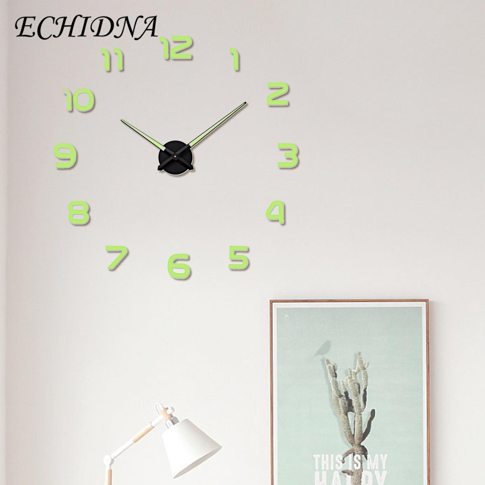 ECHIDNA Digital Clock Non Ticking Luminous Numbers Ha Indoor Clock. 