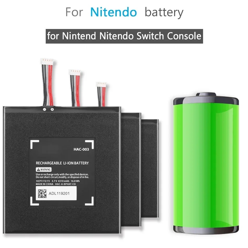 Uwayor Reserveaccu HAC-003 accu Switch batterij 4310mAh compatibel met Nintendo Switch 2017 gameconsole, 3,7 V 16,0 Wh batterij met hoge capaciteit