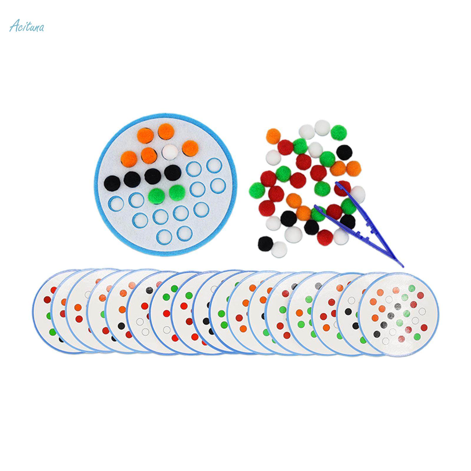 Color Matching Game Clip Ball Puzzle for Nursery Kindergarten Activities. 