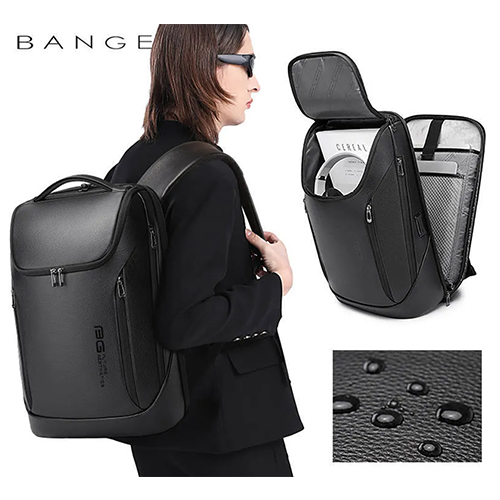 Bange BG-6623 LEATHER anti theft Super Light Backpack