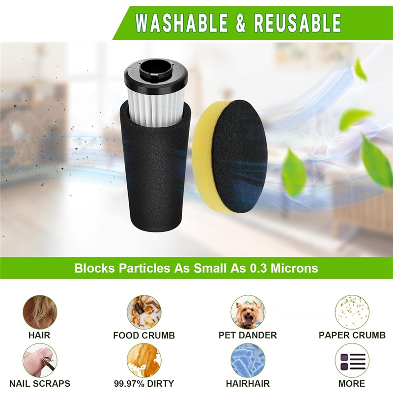 F112 Filter Replacement, Pre Motor Odor Trapping & 2 Pack Inlet Filters Parts Accessories Fit for Dirt Devil Endura UD20120NC UD70161. 