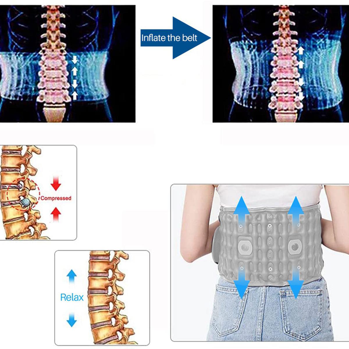 SRIWEN Back Support Lumbar Traction Device for Lower Back Pain Relief Portable Lumbar Traction Device with Heating Pad