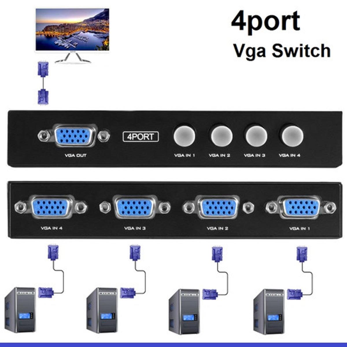 VGA Switch 4 in 1 Port out ^^black^^