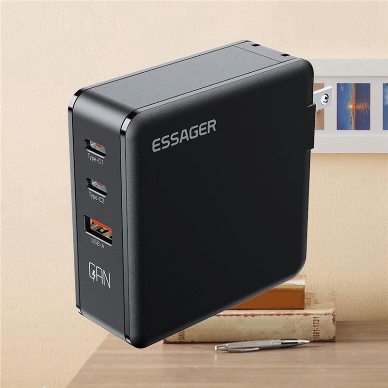 Essager 140W GaN USB Type C Desktop Charger Quick Chagers Multi-Port Charger for Samsung IPhone Laptop Chagers US Plug. 