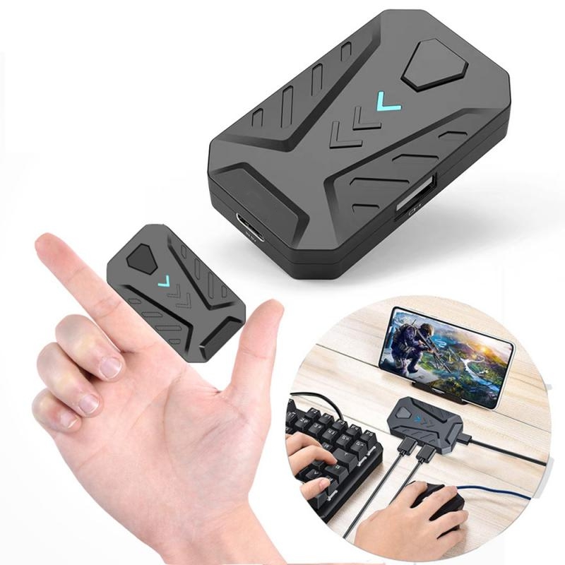 Keyboard and Mouse Converter Portable Mobile Gaming Keyboard Mouse Converter Adapter for Android IOS Phone. 