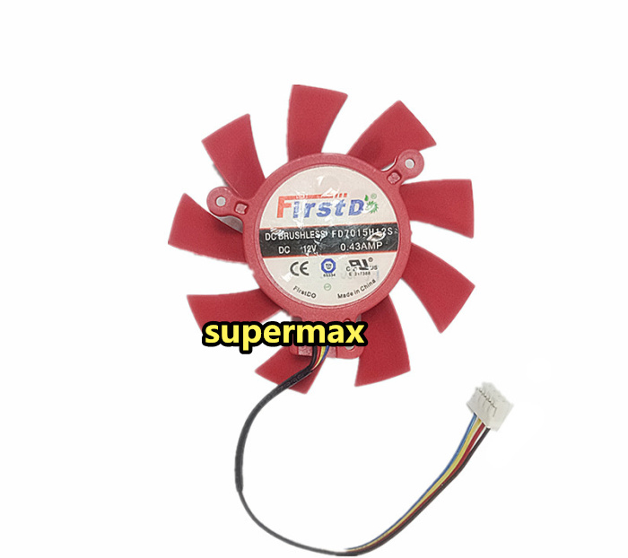 Firstd FD7015H12S Fan blade diameter 65MM hole distance 39MM 12V 0.43AMP graphics fan. 