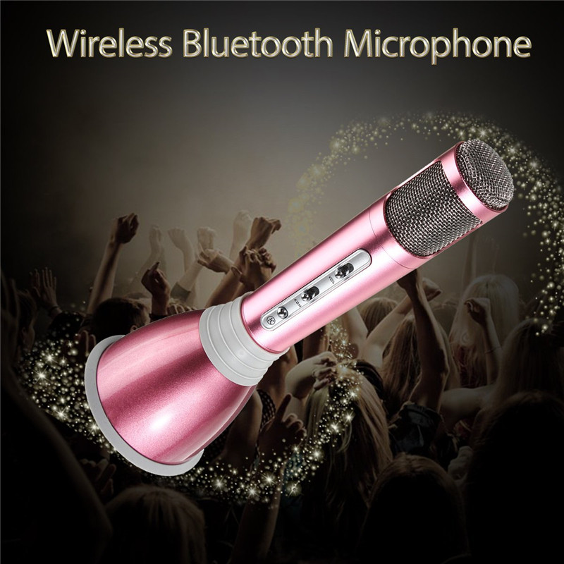 K068 Mini Handheld Wireless bluetooth Microphone With Mic Speaker Condenser Mini Karaoke Player KTV Singing Record Christmas Gifts. 