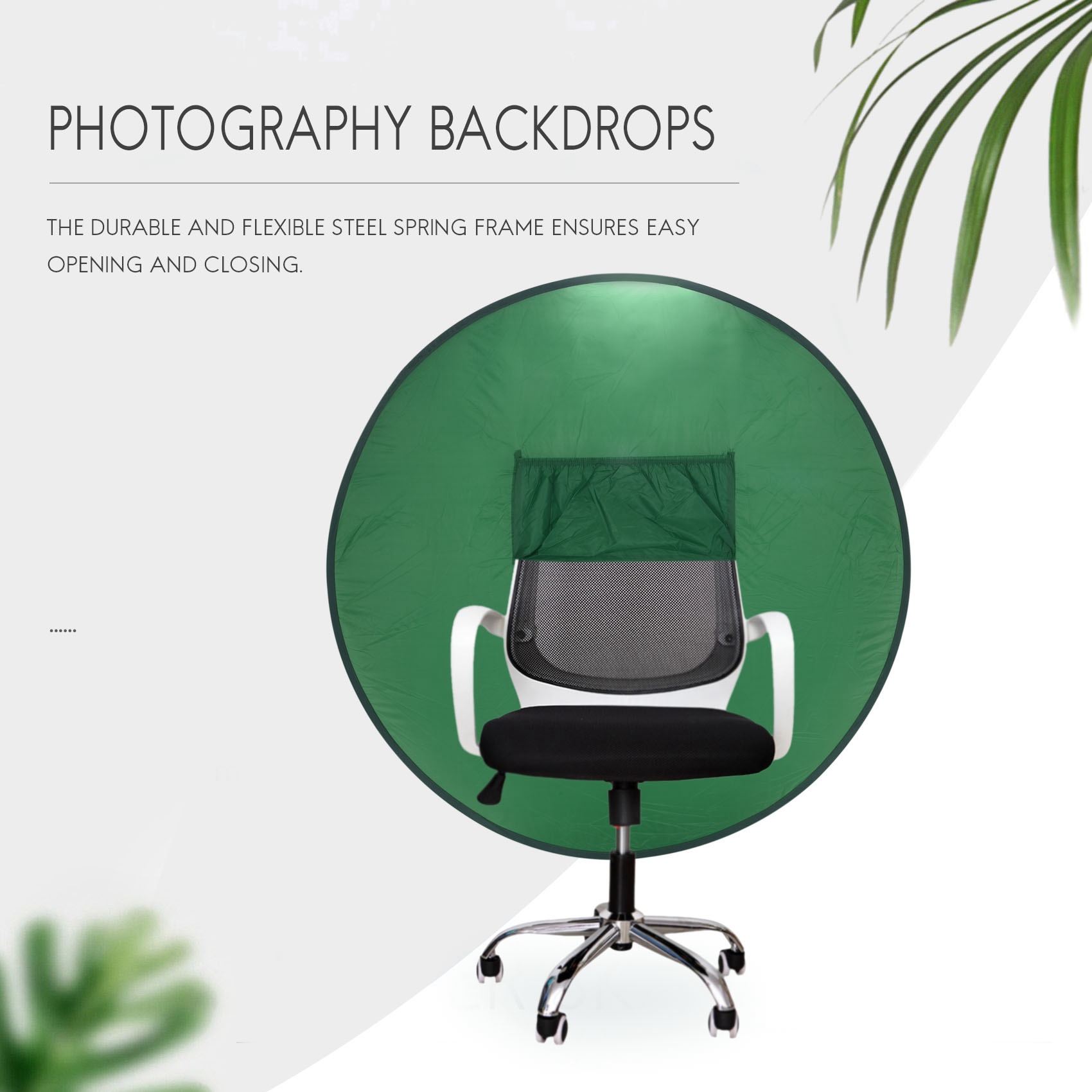 OUMERY Photography Background Green Screen Backdrops Portable Solid Green Color Backdrop Cloth for Photography Studio 142cm. 