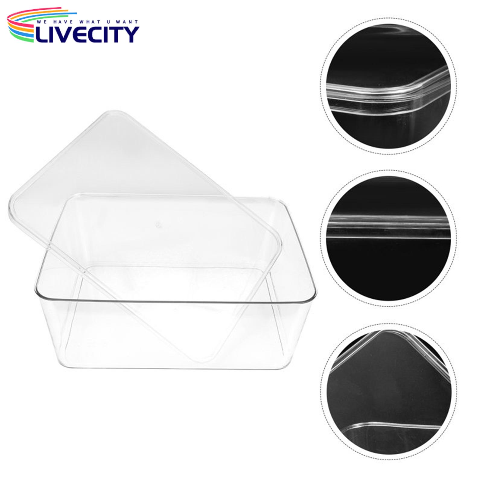 Acrylic Storage Box Large Capacity Dustproof Storage Box with Lid for Rice Cereal Bread Moisture-proof Transparent Container for Tidy Living Room Organizer. 