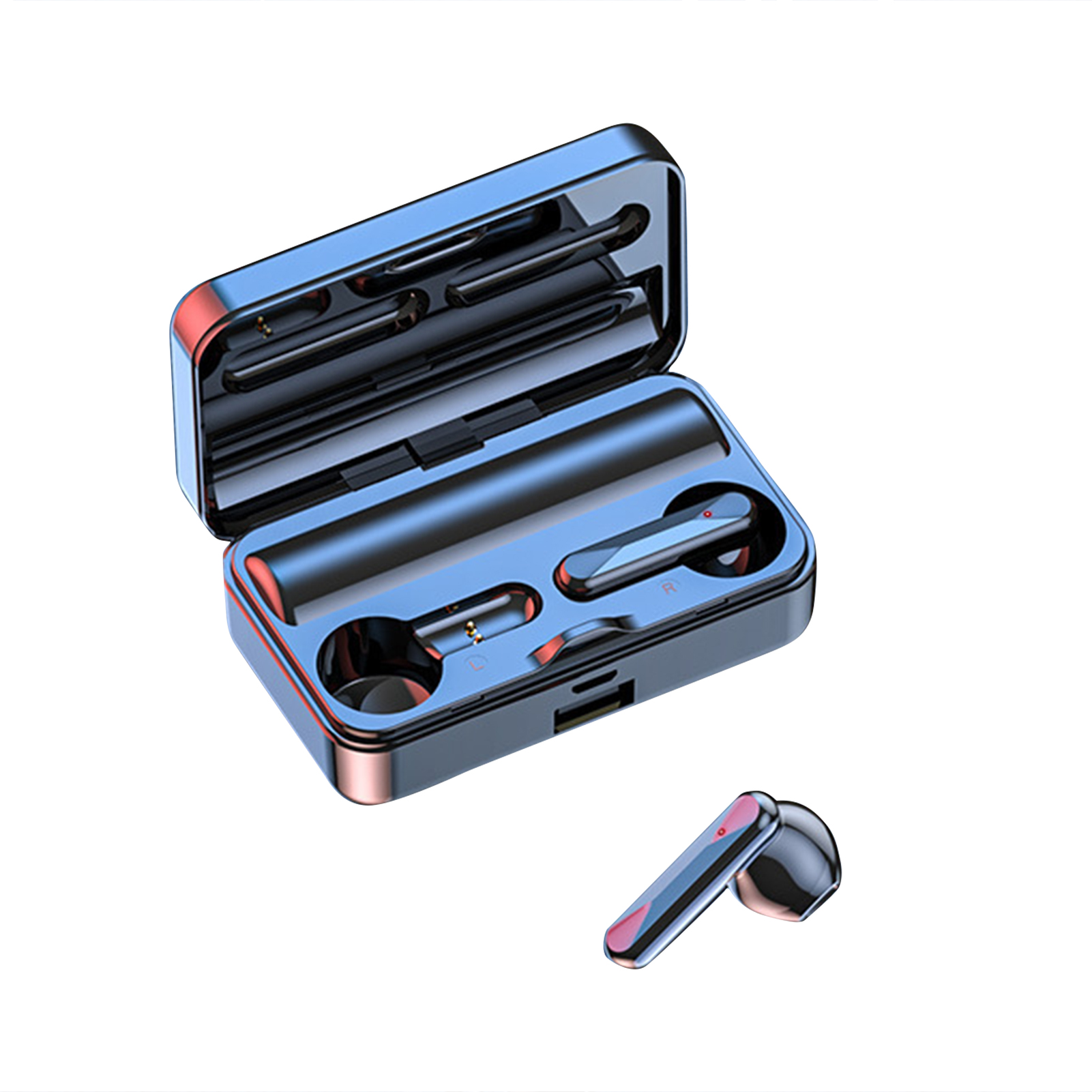 S20 Earbuds Headsets Digital Display High Capacity Black Bluetooth-compatible 5.1 Wireless Stereo Earbuds for Samsung. 