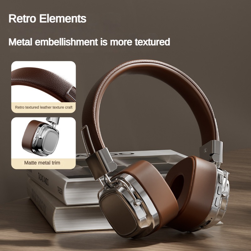 Control Type C Retro Headset Touch 5.3 Wireless Stereo Bluetooth dio DJ Headset Stu Classic Over-Ear CR-82024 New Headset. 