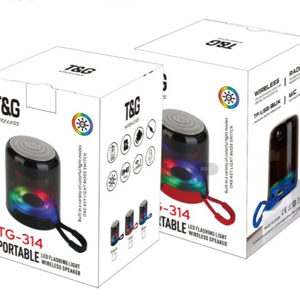 Tg 314 High Performance Portable Rechargeable Portable Subwoofer Speaker Color Light Wireless Bt Speaker