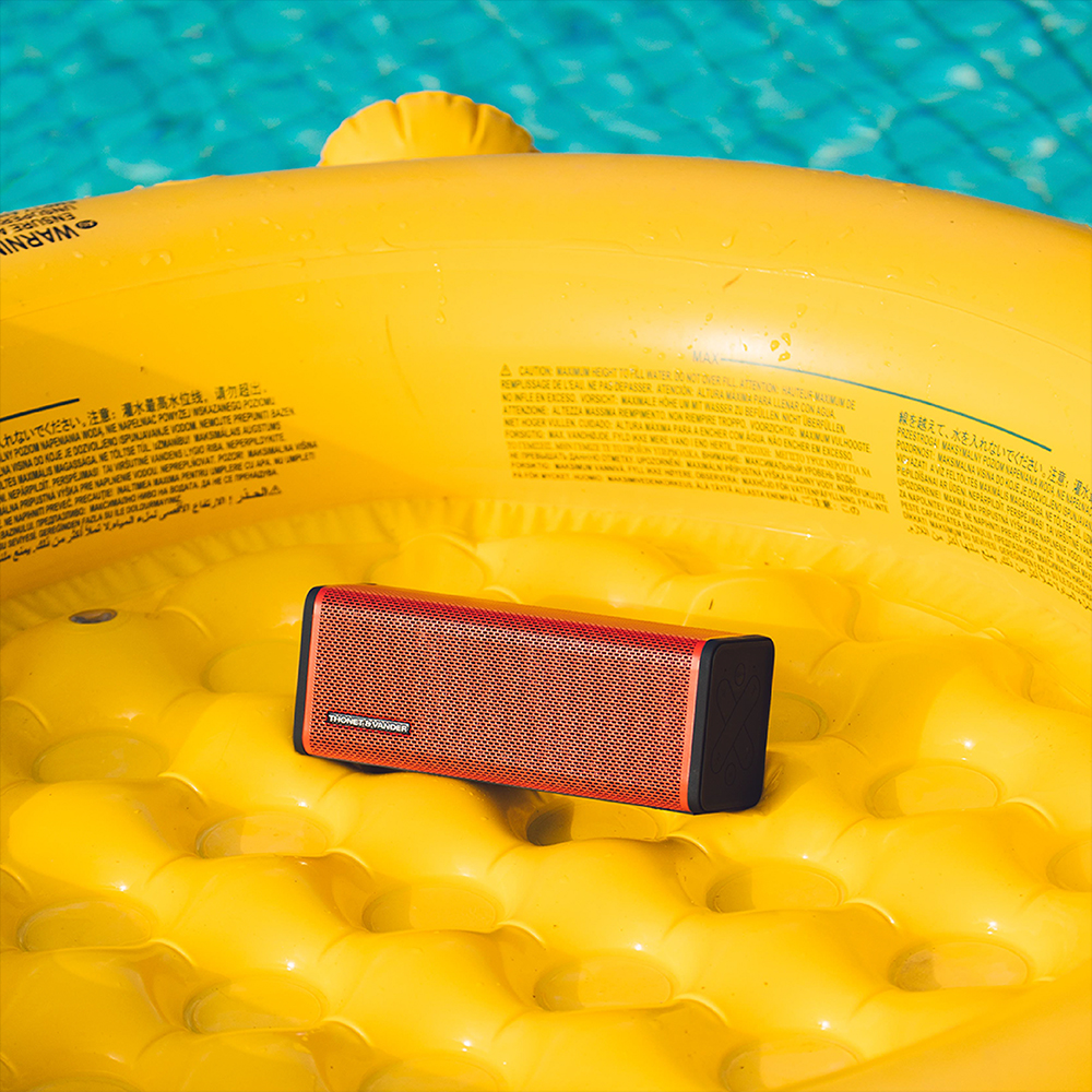 Thonet & Vander Frei Portable Bluetooth Speaker - Teal/Red/Black & Yellow - Output Power: RMS 16W -  Connectivity: Bluetooth, AuX, Built-in Mic - Waterproof IPX4 - 8 Hours Playtime - pORTABLE sPEAKER. 