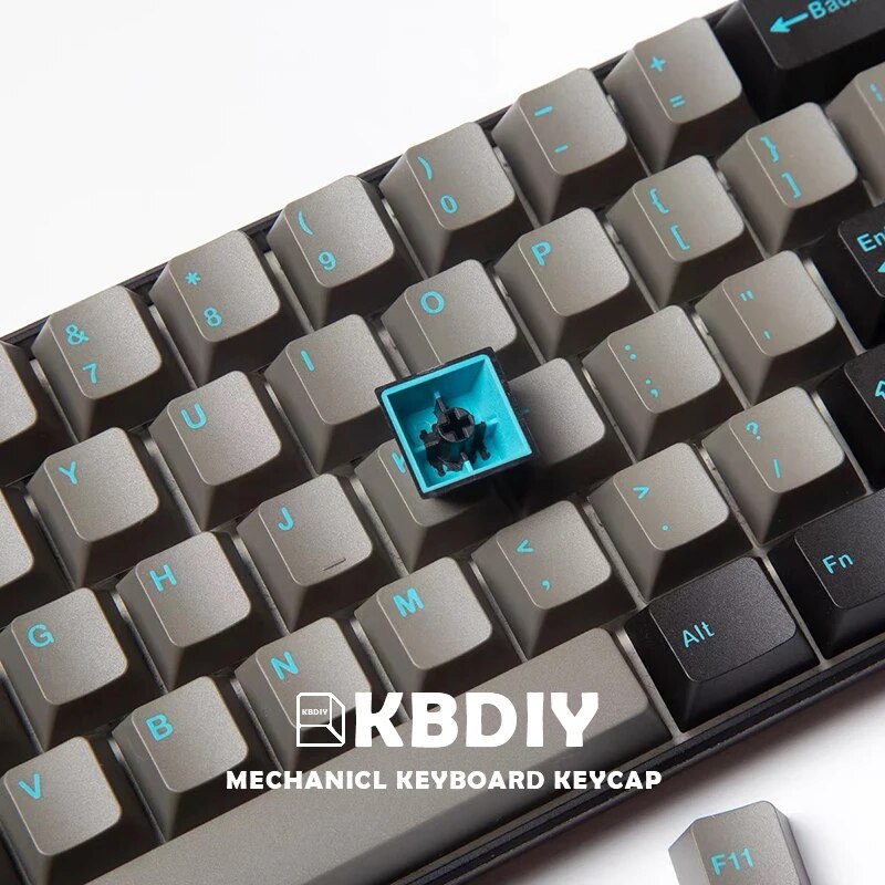 KBDiy 123 Keys/Set OEM Profile PBT Keycaps Blue Black Retro Custom Key Caps for Mechanical Gaming Keyboard 61 gk61 TM680 Keycap. 